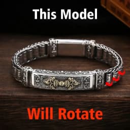 Handmade Silver Color Reative Passepartout Prayer Wheel Bracelet Men Transfer Beads Six-Character Mantra Retro Women Charm Chain