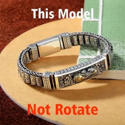 Handmade Silver Color Reative Passepartout Prayer Wheel Bracelet Men Transfer Beads Six-Character Mantra Retro Women Charm Chain