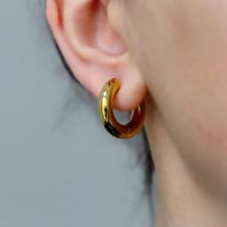 Chunky Thick Stainless Steel Huggie Hoop Simple Piercing Small Black Women Man Big Circle Hoops Earring Round Jewelry