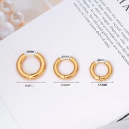 Chunky Thick Stainless Steel Huggie Hoop Simple Piercing Small Black Women Man Big Circle Hoops Earring Round Jewelry