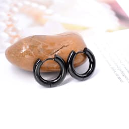 Chunky Thick Stainless Steel Huggie Hoop Simple Piercing Small Black Women Man Big Circle Hoops Earring Round Jewelry