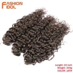 FASHION IDOL Deep Wave Twist Crochet Hair Synthetic Afro Curly Crochet Braids Ombre Orange Braiding Hair Extensions For Women