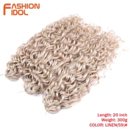 FASHION IDOL Deep Wave Twist Crochet Hair Synthetic Afro Curly Crochet Braids Ombre Orange Braiding Hair Extensions For Women