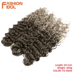 FASHION IDOL Deep Wave Twist Crochet Hair Synthetic Afro Curly Crochet Braids Ombre Orange Braiding Hair Extensions For Women