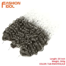 FASHION IDOL Deep Wave Twist Crochet Hair Synthetic Afro Curly Crochet Braids Ombre Orange Braiding Hair Extensions For Women