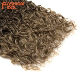 FASHION IDOL Deep Wave Twist Crochet Hair Synthetic Afro Curly Crochet Braids Ombre Orange Braiding Hair Extensions For Women