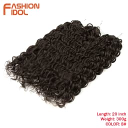 FASHION IDOL Deep Wave Twist Crochet Hair Synthetic Afro Curly Crochet Braids Ombre Orange Braiding Hair Extensions For Women