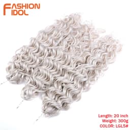 FASHION IDOL Deep Wave Twist Crochet Hair Synthetic Afro Curly Crochet Braids Ombre Orange Braiding Hair Extensions For Women