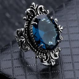 Vintage Dragonfly Rings for Women Fashion Acid Blue Crystal Women's Promise Ring Two-Tone Gold Plated Jewelry Accessories Gifts