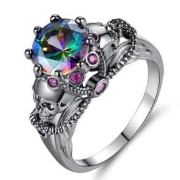 Vintage Dragonfly Rings for Women Fashion Acid Blue Crystal Women's Promise Ring Two-Tone Gold Plated Jewelry Accessories Gifts