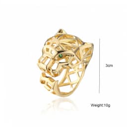 2025 New Fashion Statement Big Animal Ring For Women Girl Party Jewelry Gold Color Hollow Leopard Open Ring Wholesale