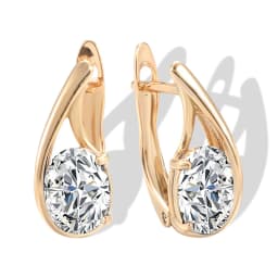 Kinel Luxury Wedding Women Earring Fashion 585 Rose Gold Oval White Natural Zircon Drop Earring High Quality Daily Fine Jewelry