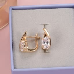 Kinel Luxury Wedding Women Earring Fashion 585 Rose Gold Oval White Natural Zircon Drop Earring High Quality Daily Fine Jewelry
