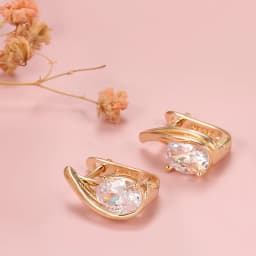 Kinel Luxury Wedding Women Earring Fashion 585 Rose Gold Oval White Natural Zircon Drop Earring High Quality Daily Fine Jewelry