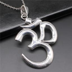 2 Colors 75x56mm Large Om Yoga Symbol Pendant Necklace For Women Men Long Chain Necklace Jewelry Accessories