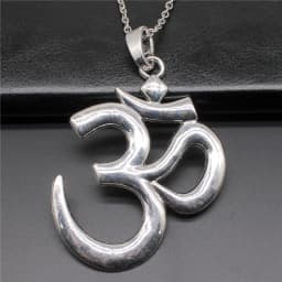 2 Colors 75x56mm Large Om Yoga Symbol Pendant Necklace For Women Men Long Chain Necklace Jewelry Accessories