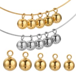 20pcs Lot 4/5/6mm Round Stainless Steel Beads Solid Ball Charms DIY Gold Plated Earrings Bracelet Jewelry Making Materials Craft