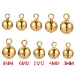20pcs Lot 4/5/6mm Round Stainless Steel Beads Solid Ball Charms DIY Gold Plated Earrings Bracelet Jewelry Making Materials Craft