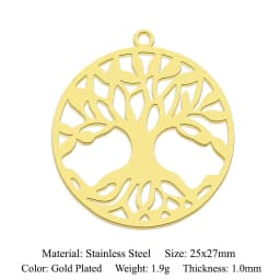10pcs/lot 316 Stainless Steel Evil Eye Lotus DIY Earring Pendant Wholesale Jewelry Charms Angel Wing Yoga Tree of Life Custom