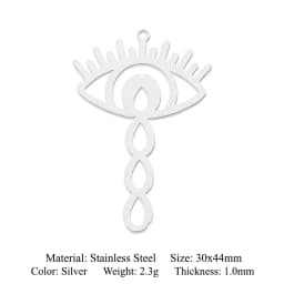 10pcs/lot 316 Stainless Steel Evil Eye Lotus DIY Earring Pendant Wholesale Jewelry Charms Angel Wing Yoga Tree of Life Custom