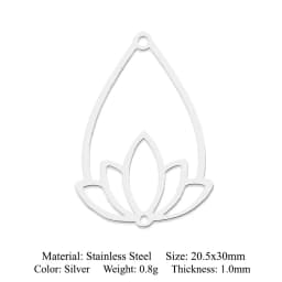 10pcs/lot 316 Stainless Steel Evil Eye Lotus DIY Earring Pendant Wholesale Jewelry Charms Angel Wing Yoga Tree of Life Custom