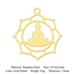10pcs/lot 316 Stainless Steel Evil Eye Lotus DIY Earring Pendant Wholesale Jewelry Charms Angel Wing Yoga Tree of Life Custom