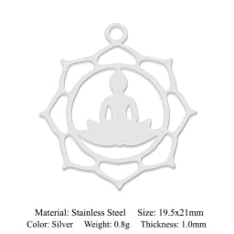 10pcs/lot 316 Stainless Steel Evil Eye Lotus DIY Earring Pendant Wholesale Jewelry Charms Angel Wing Yoga Tree of Life Custom