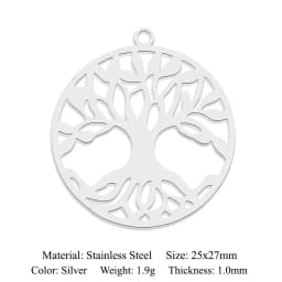 10pcs/lot 316 Stainless Steel Evil Eye Lotus DIY Earring Pendant Wholesale Jewelry Charms Angel Wing Yoga Tree of Life Custom