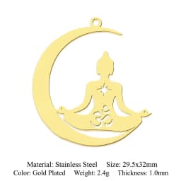 10pcs/lot 316 Stainless Steel Evil Eye Lotus DIY Earring Pendant Wholesale Jewelry Charms Angel Wing Yoga Tree of Life Custom