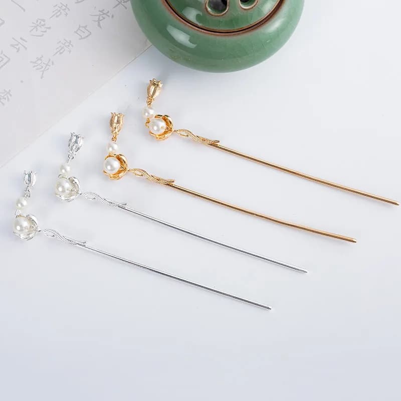 Chinese Wedding Hair Accessories Vintage Hairpins For Women Elegant Alloy Hair Stick Personalized Retro Hanfu Cloth Hair Jewelry