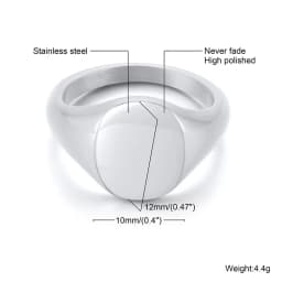 Pinky Ring, Signet Ring, Men Women Ring,Stainless Steel Floral Signet Rings,CZ North Star Celestial Ring