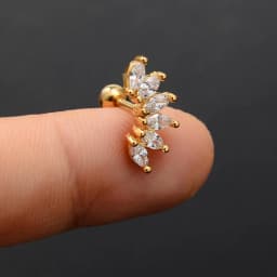 1 Pcs Fashion Elegant Crystal Ear Piercing Stud Star Butterfly Flower Cartilage Helix Conch Screw Back Earring For Woman Jewelry