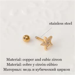 1 Pcs Fashion Elegant Crystal Ear Piercing Stud Star Butterfly Flower Cartilage Helix Conch Screw Back Earring For Woman Jewelry