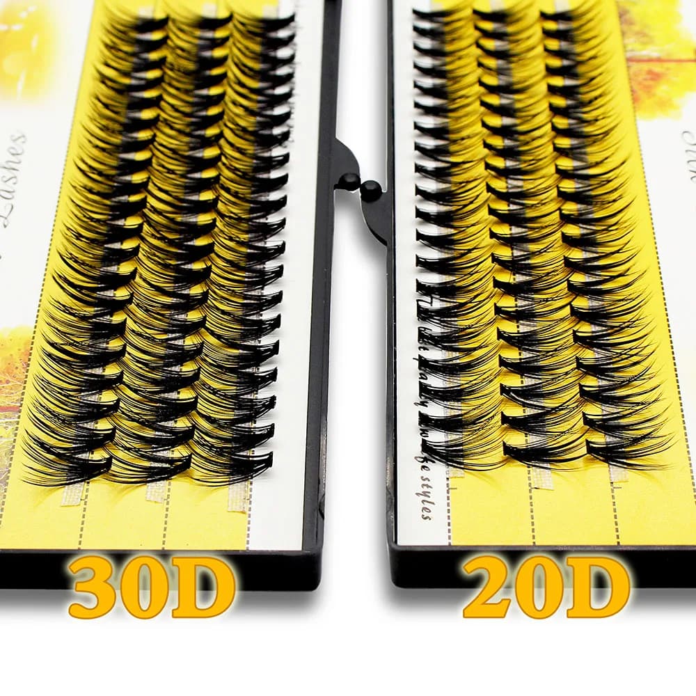 MUYD 20D/30D Mink Super Soft Cluster Eyelash Extension Natural 3D Russian Volume Faux Eyelashes Individual Makeup Silk Lashes