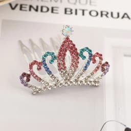 Girls Hair Accessories Mini Crown for Kids Bling Rhinestone Tiaras Hair Combs Princess Diadem Love Heart Shaped Headbands