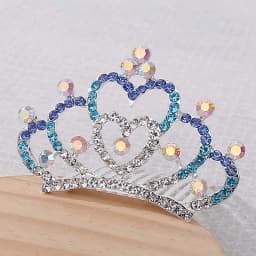 Girls Hair Accessories Mini Crown for Kids Bling Rhinestone Tiaras Hair Combs Princess Diadem Love Heart Shaped Headbands