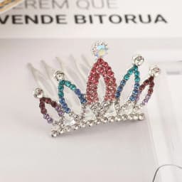 Girls Hair Accessories Mini Crown for Kids Bling Rhinestone Tiaras Hair Combs Princess Diadem Love Heart Shaped Headbands