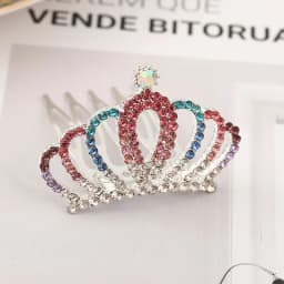 Girls Hair Accessories Mini Crown for Kids Bling Rhinestone Tiaras Hair Combs Princess Diadem Love Heart Shaped Headbands