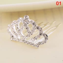 Girls Hair Accessories Mini Crown for Kids Bling Rhinestone Tiaras Hair Combs Princess Diadem Love Heart Shaped Headbands