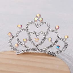 Girls Hair Accessories Mini Crown for Kids Bling Rhinestone Tiaras Hair Combs Princess Diadem Love Heart Shaped Headbands