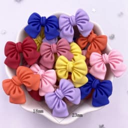 Resin Kawaii Colorful Painted Cartoon Bowknot Flatback Stone Figurine 20PCS Scrapbook DIY Decor Home Accessories Crafts OM201