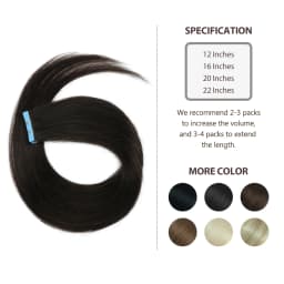 Invisible Tape In Extensions Human Hair Seamless Pu Skin Weft Injected Hair Extensions Hand Tied Adhesives Tape-Ins 10pcs/pack