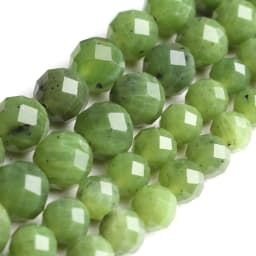 Natural Stones Green Canada Jade Beads Round Faceted Geometric Shape Loose Jewelry Beads for Making Bracelets DIY Accessories