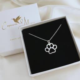 Paw Print Necklace Dainty PawPrint Pendant Gift for Dog Mom Cat Lover Vet Dogsitter Puppy Pet Loss Memorial Jewelry