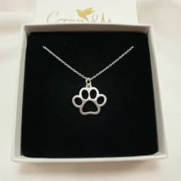 Paw Print Necklace Dainty PawPrint Pendant Gift for Dog Mom Cat Lover Vet Dogsitter Puppy Pet Loss Memorial Jewelry