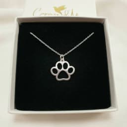 Paw Print Necklace Dainty PawPrint Pendant Gift for Dog Mom Cat Lover Vet Dogsitter Puppy Pet Loss Memorial Jewelry