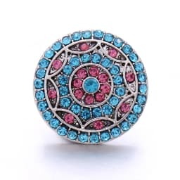 Forty Style High Quality Fashion Color Crystal Snap Button 5Pcs Snap Button Jewelry Women's 18mm Snap Bracelet Accessories Gift
