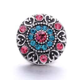 Forty Style High Quality Fashion Color Crystal Snap Button 5Pcs Snap Button Jewelry Women's 18mm Snap Bracelet Accessories Gift