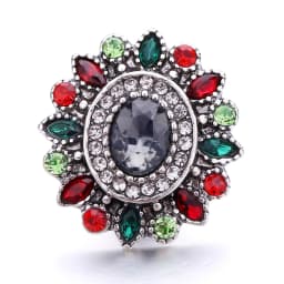 Forty Style High Quality Fashion Color Crystal Snap Button 5Pcs Snap Button Jewelry Women's 18mm Snap Bracelet Accessories Gift