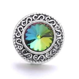 Forty Style High Quality Fashion Color Crystal Snap Button 5Pcs Snap Button Jewelry Women's 18mm Snap Bracelet Accessories Gift